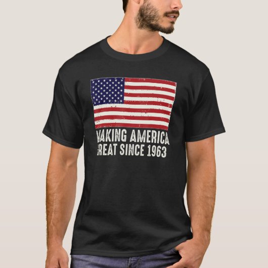 Grappig 60th Birthday US Vlag maakt Amerika groot  T-shirt (Voorkant)