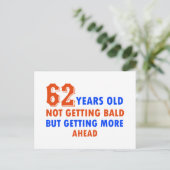 Grappig 62 jaar oud niet kaal briefkaart (Staand voorkant)
