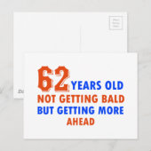 Grappig 62 jaar oud niet kaal briefkaart (Voorkant / Achterkant)