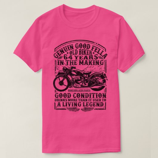 Grappig 64 jaar oude biikerretro Style Classic Mot T-shirt (Design voorkant)