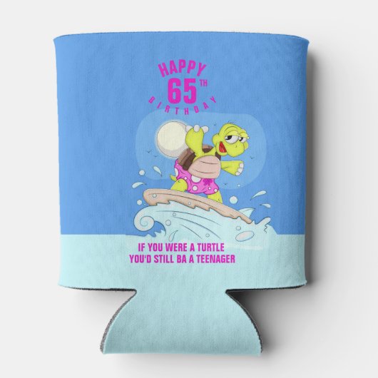 Grappig 65e verjaardag citaat blikjeskoeler (Achterkant)