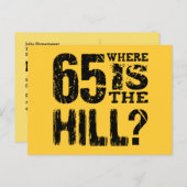 Grappig 65e verjaardag Save the Date V03E Aankondigingskaart (Voorkant / Achterkant)