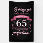 Grappig 65th Birthday 'Perfection' Spandoek (Verticaal)