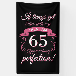 Grappig 65th Birthday 'Perfection' Spandoek