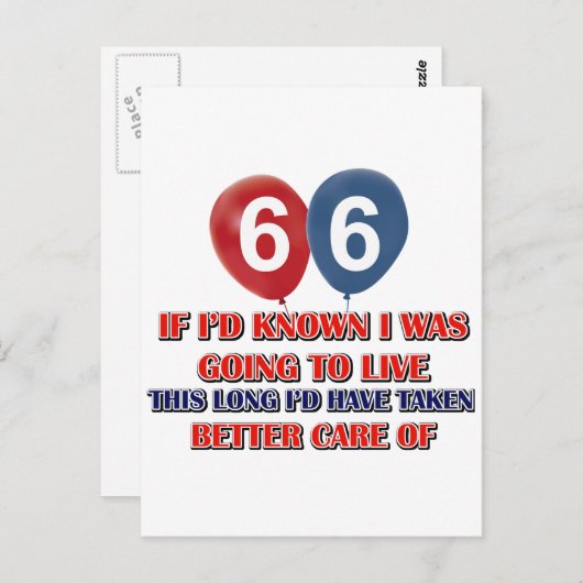 Grappig 66 jaar oud verjaardagscadeau briefkaart (Voorkant / Achterkant)