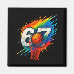 Grappig 67 Basketbal Zes Zeven 6 7 Meme 67 Magneet