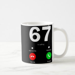 Grappig 67 Is Bellen 6-7 Meme Zes Zeven 6 7 Gen Al Koffiemok