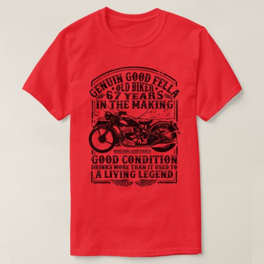 Grappig 67 jaar oude biikerretro Style Classic Mot T-shirt (Design voorkant)