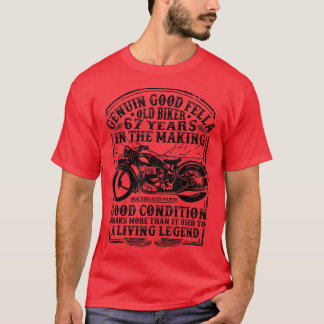 Grappig 67 jaar oude biikerretro Style Classic Mot T-shirt