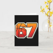 Grappig 67 Meme Basketbal Ijs Drip Zes Zeven  Kaart (Gele Bloem)