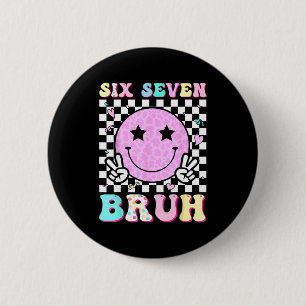 Grappig 67 Meme Gelukkig Gezicht 6-7 Jongens Kinde Ronde Button 5,7 Cm