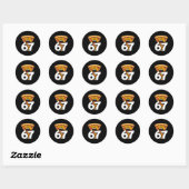 Grappig 67 Meme Zes Zeven Humor Eten Zza Ronde Sticker (Vel)