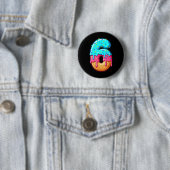 Grappig 67 Nummer 6 Ijs Drip Meme Matching Groep Ronde Button 5,7 Cm (In situ)