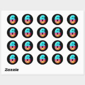 Grappig 67 Nummer 6 IJsdruppel Meme Matching Groep Ronde Sticker (Vel)