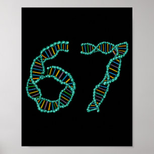 Grappig 67 Nummer Meme DNA-replicatie Moleculaire Poster