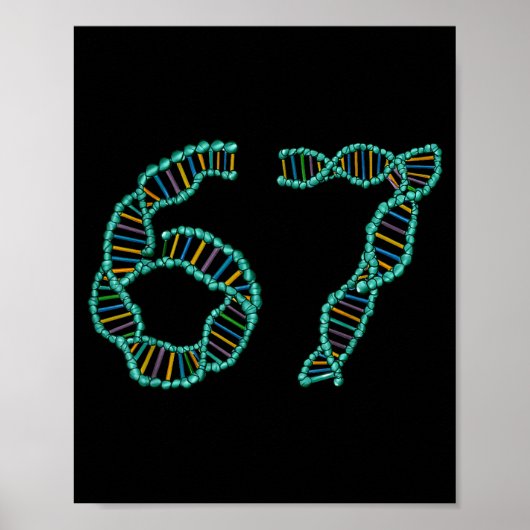 Grappig 67 Nummer Meme DNA-replicatie Moleculaire Poster (Voorkant)