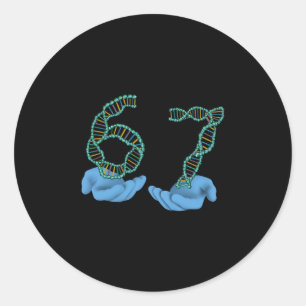 Grappig 67 Nummer Meme DNA-replicatie Moleculaire  Ronde Sticker
