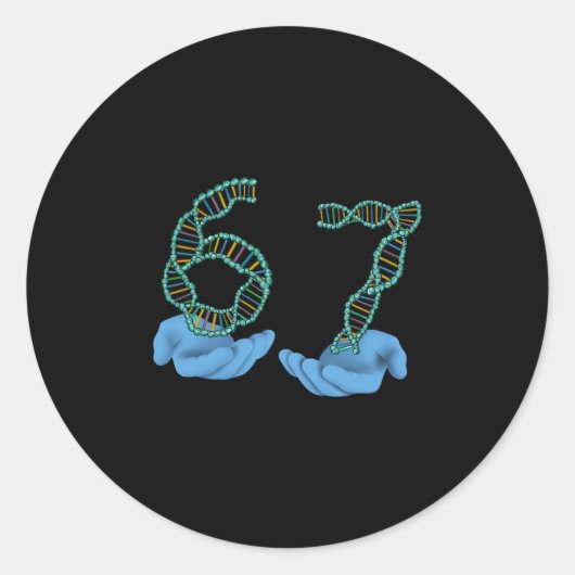 Grappig 67 Nummer Meme DNA-replicatie Moleculaire  Ronde Sticker (Voorkant)