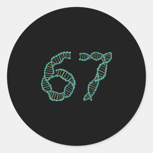 Grappig 67 Nummer Meme DNA-replicatie Moleculaire Ronde Sticker (Voorkant)
