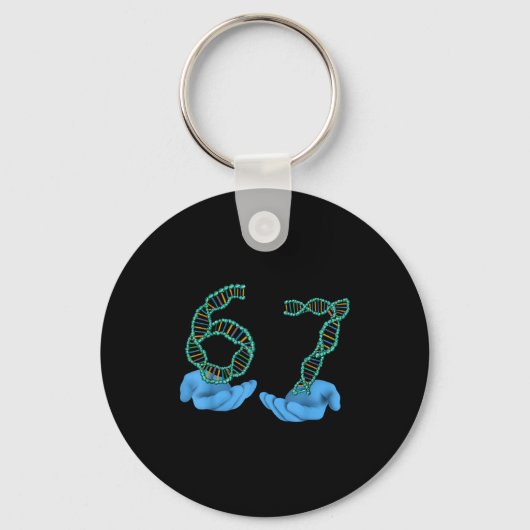 Grappig 67 Nummer Meme DNA Replicatie Moleculaire  Sleutelhanger (Voorkant)