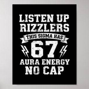 Grappig 67 Shirt Meme Zes Zeven Poster