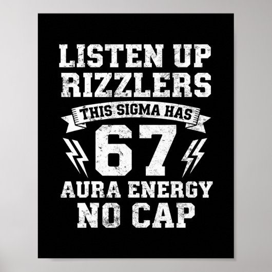 Grappig 67 Shirt Meme Zes Zeven Poster (Voorkant)