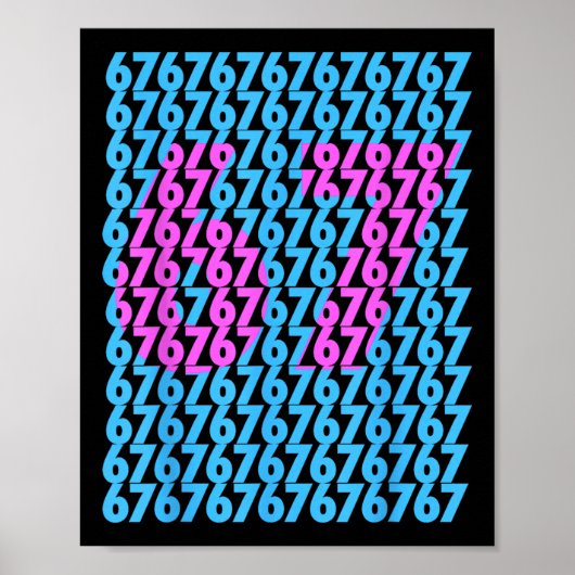 Grappig 67 Verborgen 6 7 Meme Middelbare School 6 Poster (Voorkant)
