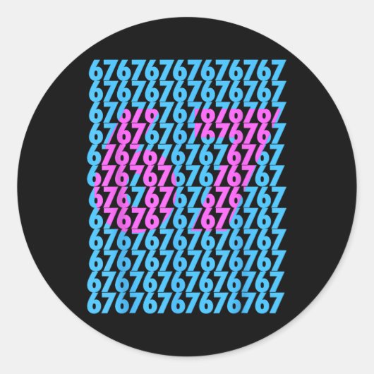 Grappig 67 Verborgen 6 7 Meme Middelbare School 6 Ronde Sticker (Voorkant)