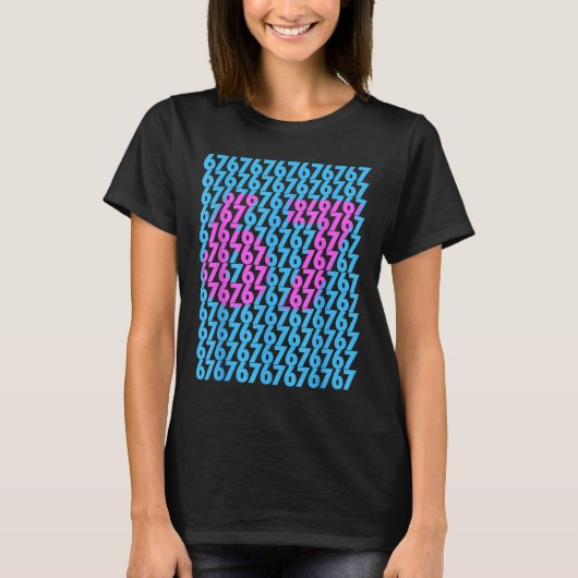 Grappig 67 Verborgen 6 7 Meme Middelbare School 6 T-shirt (Voorkant)