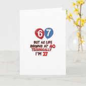 grappig 67ste verjaardagsdesign kaart (Gele Bloem)