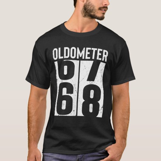 Grappig 68 jaar oud 68e verjaardag Odometer Oldome T-shirt (Voorkant)