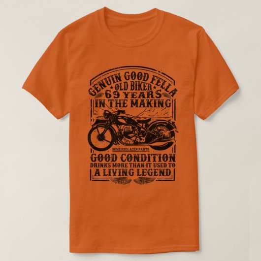 Grappig 69 jaar oude biikerretro Style Classic Mot T-shirt (Design voorkant)