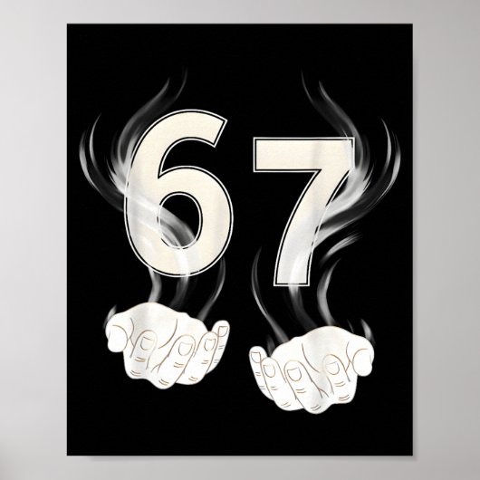 Grappig 6 7 Zes Zeven 67 Poster (Voorkant)