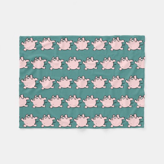 Grappig 6 Cartoon illustratievarken Kies kleur FB Fleece Deken (Voorkant (Horizontaal))