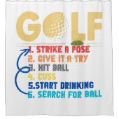 Grappig 6 stappen golf douchegordijn (Voorkant)