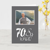 Grappig 70 dus wat een 70e verjaardag foto kaart (Gele Bloem)