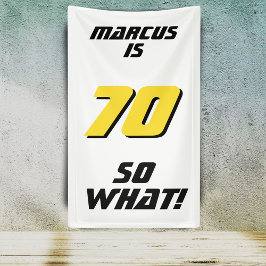 Grappig 70 dus wat Quote 70ste verjaardagsfeestje Spandoek