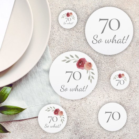 Grappig 70 dus welke Waterverf Floral 70th Birthda Confetti