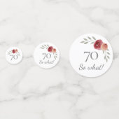 Grappig 70 dus welke Waterverf Floral 70th Birthda Confetti (Voorkanten)