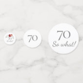 Grappig 70 dus welke Waterverf Floral 70th Birthda Confetti (Achterkanten)