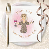 Grappig 70 en Fabulous voor haar roze 70e verjaard Servet