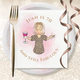 Grappig 70 en Fabulous voor haar roze 70e verjaard Servet