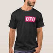 Grappig 70 jaar oud cadeaunummer 070 patch 70th Bi T-shirt (Voorkant)