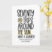 Grappig 70 wordt oud 70ste verjaardag voor vriend kaart (Gele Bloem)