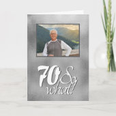Grappig 70 Zo Wat Grijs Metaal 70ste Verjaardag Fo Kaart (Voorkant)