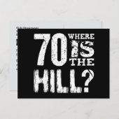 Grappig 70e verjaardag Save the Date V05F Aankondigingskaart (Voorkant / Achterkant)