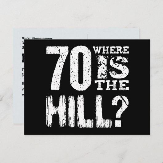 Grappig 70e verjaardag Save the Date V05F Aankondigingskaart (Voorkant / Achterkant)