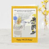 Grappig 70e verjaardag voor mannen: kaarsen... kaart (Gele Bloem)