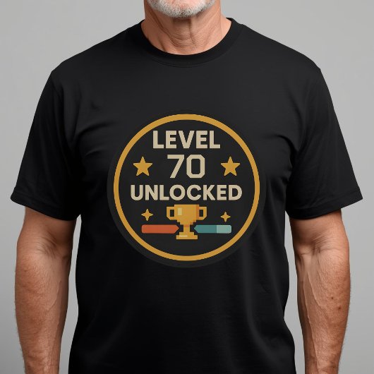 Grappig 70ste verjaardag Gaming T-shirt Level 70 o