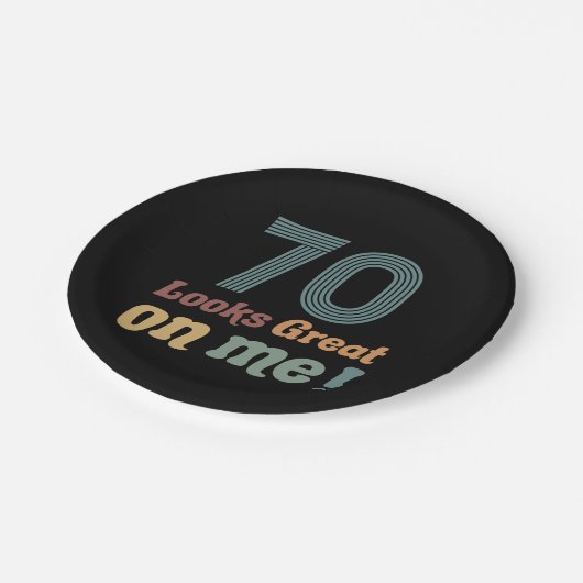 Grappig 70ste verjaardag papieren bordje (Gekanteld)